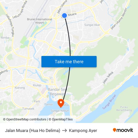 Jalan Muara (Hua Ho Delima) to Kampong Ayer map