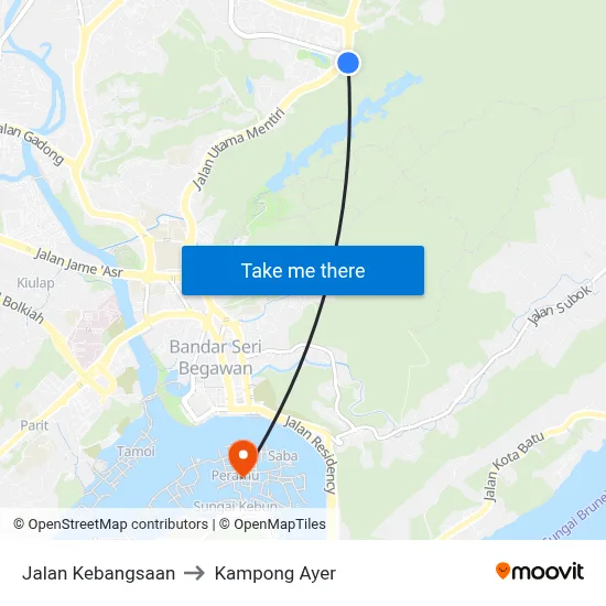 Jalan Kebangsaan to Kampong Ayer map