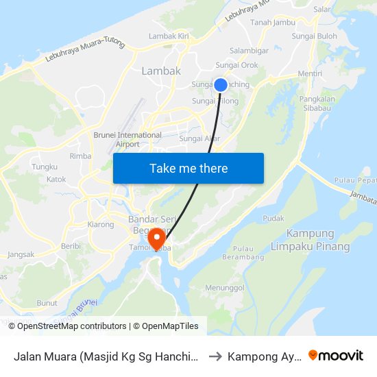 Jalan Muara (Masjid Kg Sg Hanching) to Kampong Ayer map