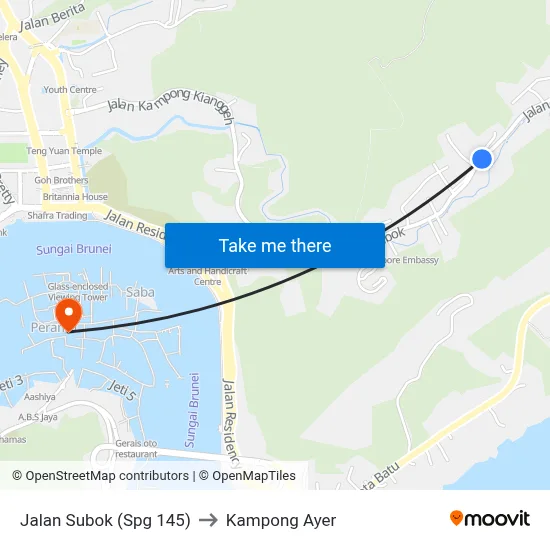 Jalan Subok (Spg 145) to Kampong Ayer map