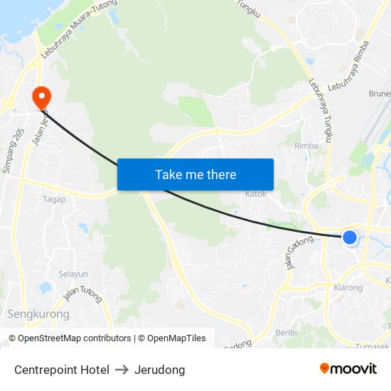 Centrepoint Hotel to Jerudong map