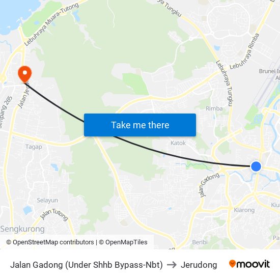Jalan Gadong (Under Shhb Bypass-Nbt) to Jerudong map