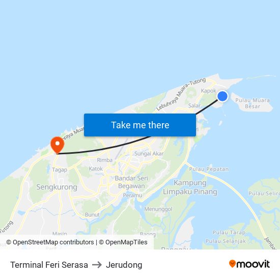Terminal Feri Serasa to Jerudong map