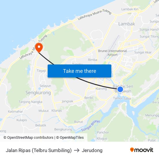 Jalan Ripas (Telbru Sumbiling) to Jerudong map