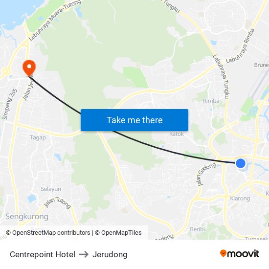 Centrepoint Hotel to Jerudong map