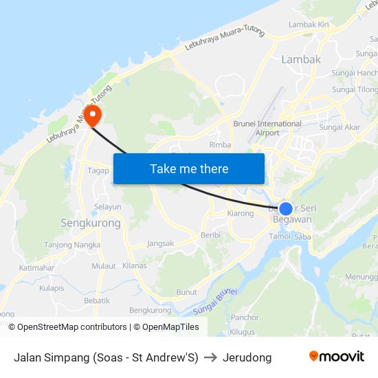 Jalan Simpang (Soas - St Andrew'S) to Jerudong map