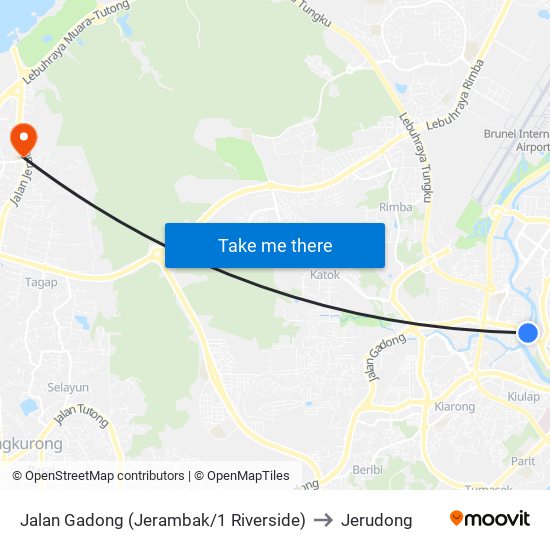 Jalan Gadong (Jerambak/1 Riverside) to Jerudong map