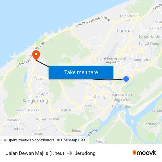 Jalan Dewan Majlis (Kheu) to Jerudong map