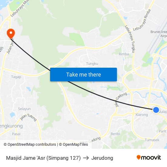 Masjid Jame 'Asr (Simpang 127) to Jerudong map