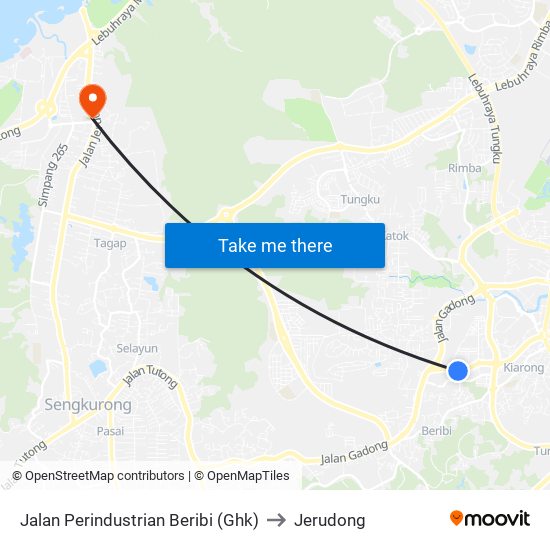 Jalan Perindustrian Beribi (Ghk) to Jerudong map