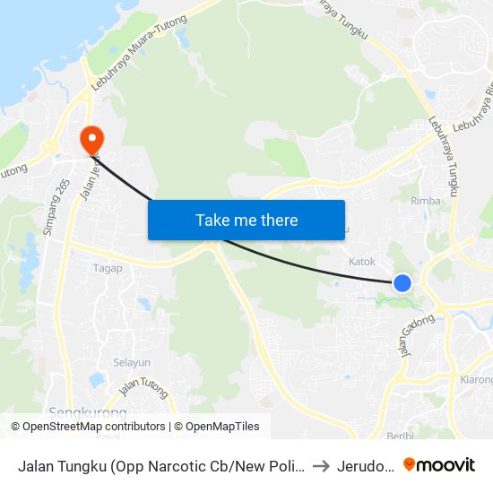 Jalan Tungku (Opp Narcotic Cb/New Polis Hq) to Jerudong map
