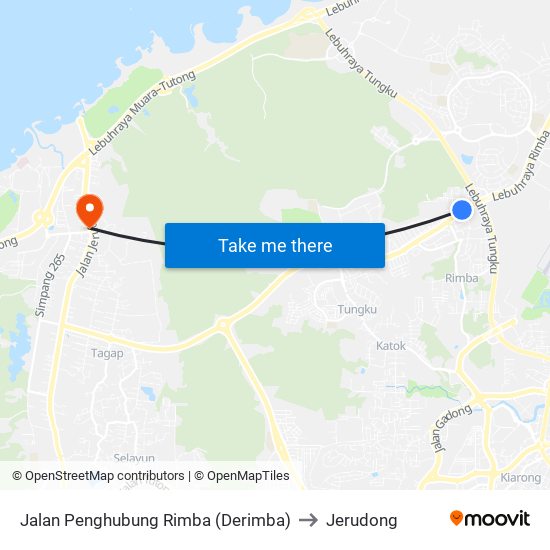 Jalan Penghubung Rimba (Derimba) to Jerudong map