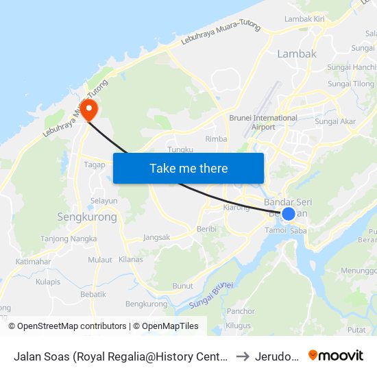 Jalan Soas (Royal Regalia@History Centre)) to Jerudong map