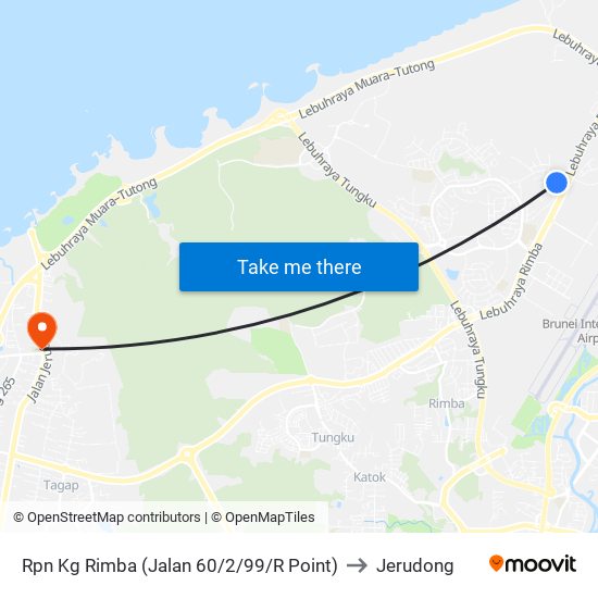 Rpn  Kg Rimba (Jalan 60/2/99/R Point) to Jerudong map