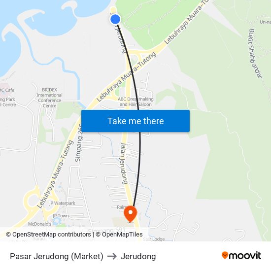 Pasar Jerudong (Market) to Jerudong map