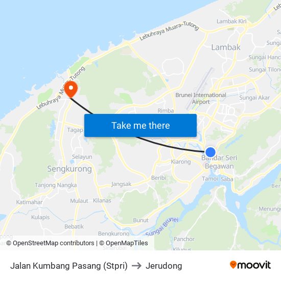 Jalan Kumbang Pasang (Stpri) to Jerudong map