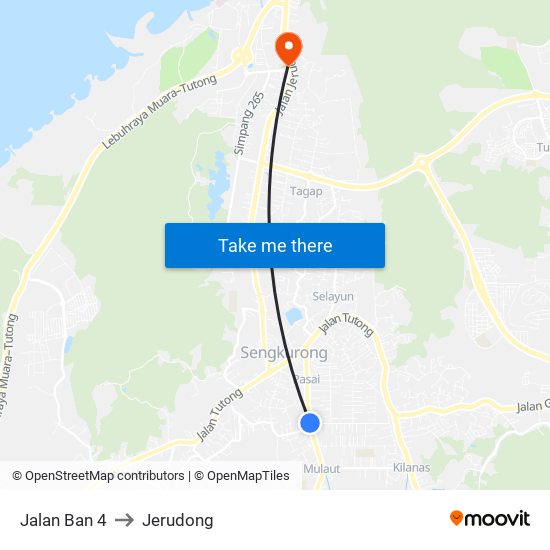 Jalan Ban 4 to Jerudong map