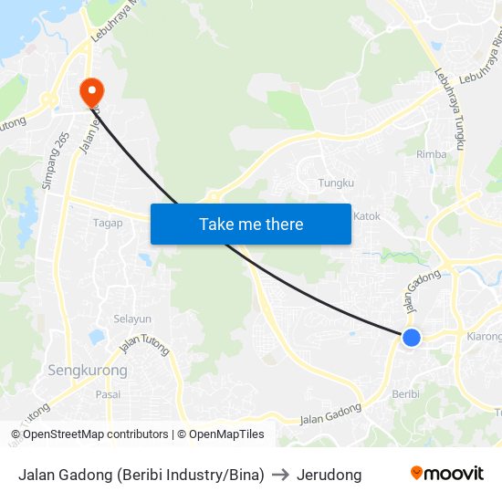 Jalan Gadong (Beribi Industry/Bina) to Jerudong map