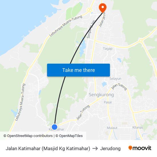 Jalan Katimahar (Masjid Kg Katimahar) to Jerudong map