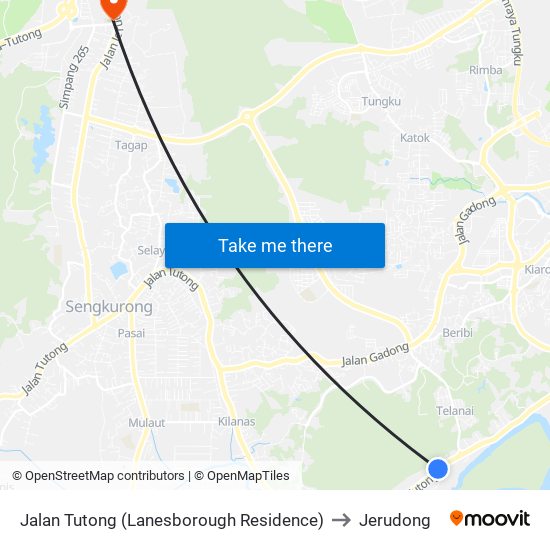 Jalan Tutong (Lanesborough Residence) to Jerudong map