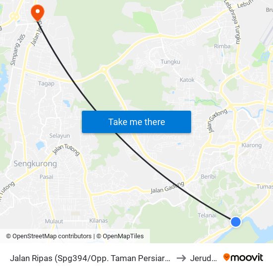 Jalan Ripas (Spg394/Opp. Taman Persiaran Damuan) to Jerudong map