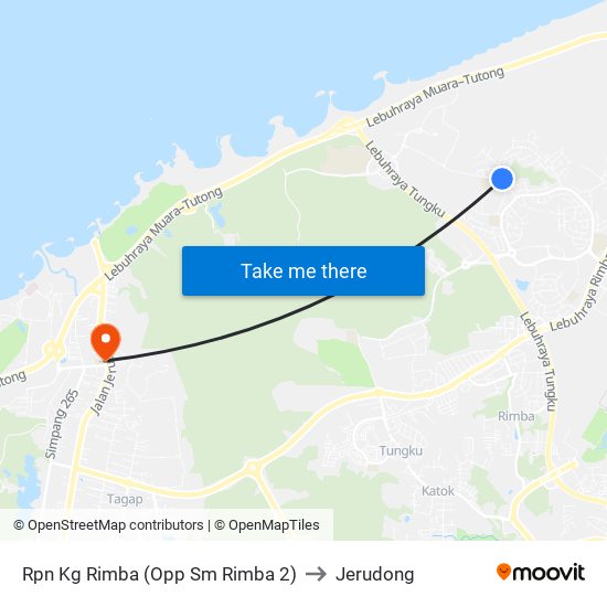 Rpn Kg Rimba (Opp Sm Rimba 2) to Jerudong map