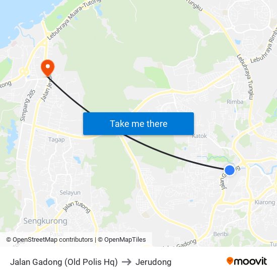 Jalan Gadong (Old Polis Hq) to Jerudong map