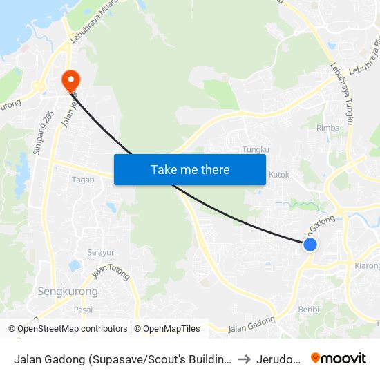 Jalan Gadong (Supasave/Scout's Building) to Jerudong map