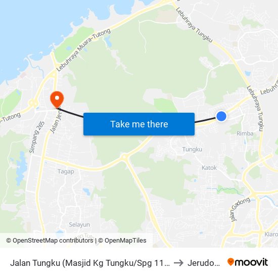 Jalan Tungku (Masjid Kg Tungku/Spg 113) to Jerudong map