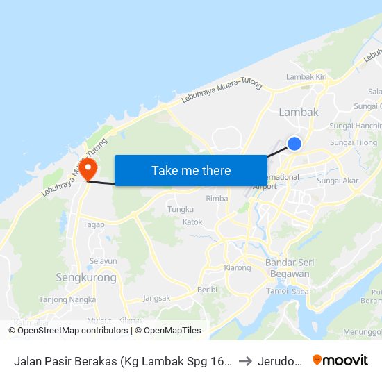 Jalan Pasir Berakas (Kg Lambak Spg 161) to Jerudong map