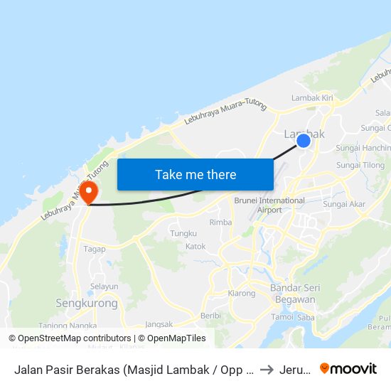 Jalan Pasir Berakas (Masjid Lambak / Opp Sr Dato Mahawangsa) to Jerudong map