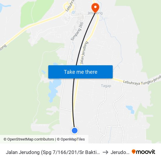 Jalan Jerudong (Spg 7/166/201/Sr Bakti Dewa) to Jerudong map