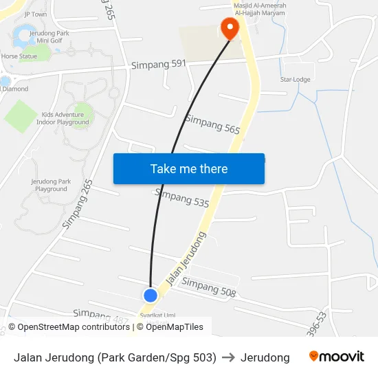 Jalan Jerudong (Park Garden/Spg 503) to Jerudong map