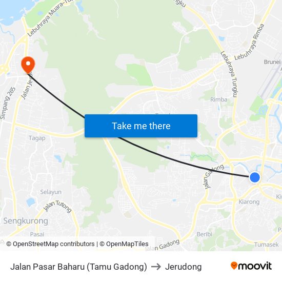 Jalan Pasar Baharu (Tamu Gadong) to Jerudong map