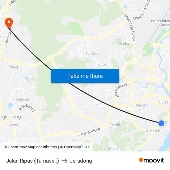 Jalan Ripas (Tumasek) to Jerudong map