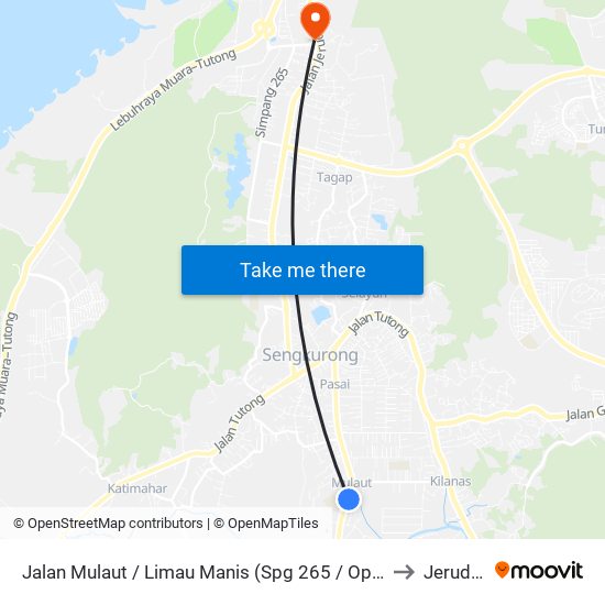 Jalan Mulaut / Limau Manis (Spg 265 / Opp. Sr Mulaut) to Jerudong map