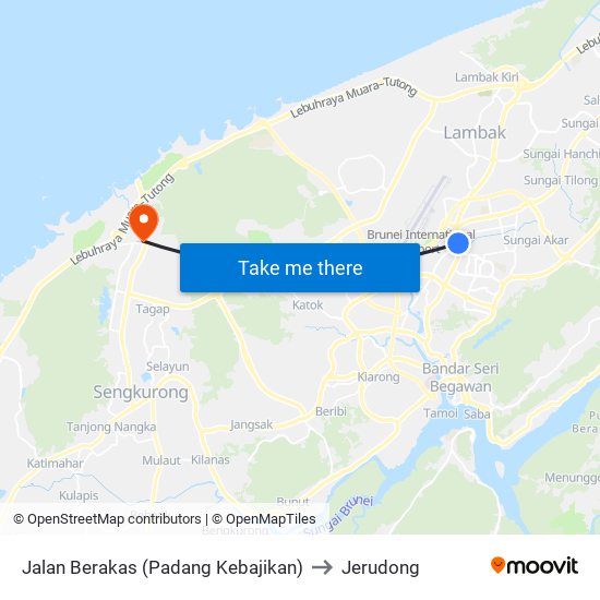 Jalan Berakas (Padang Kebajikan) to Jerudong map