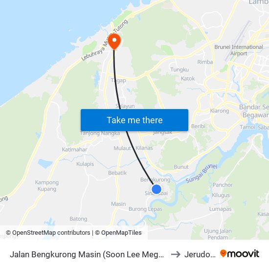 Jalan Bengkurong Masin (Soon Lee Megamart) to Jerudong map