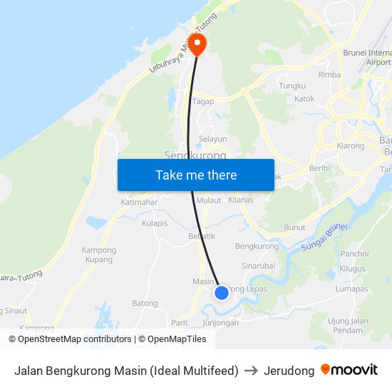 Jalan Bengkurong Masin (Ideal Multifeed) to Jerudong map