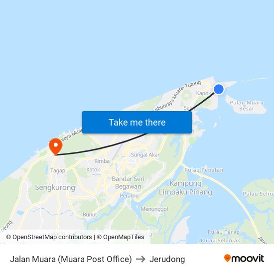 Jalan Muara (Muara Post Office) to Jerudong map