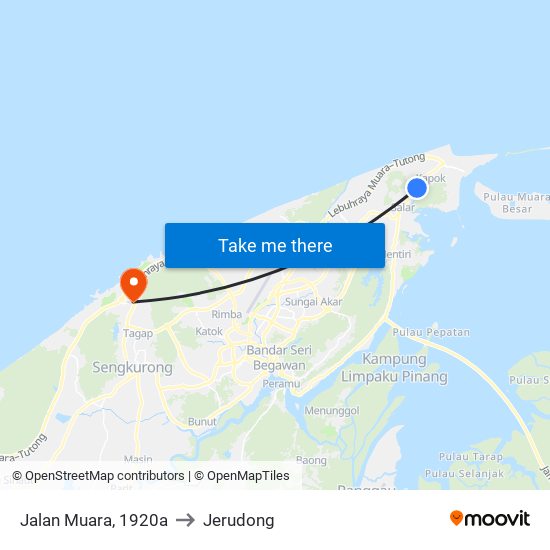 Jalan Muara, 1920a to Jerudong map