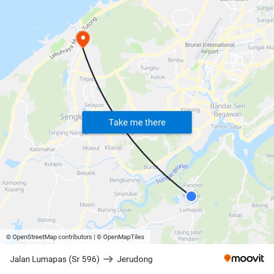 Jalan Lumapas (Sr 596) to Jerudong map