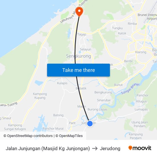 Jalan Junjungan (Masjid Kg Junjongan) to Jerudong map