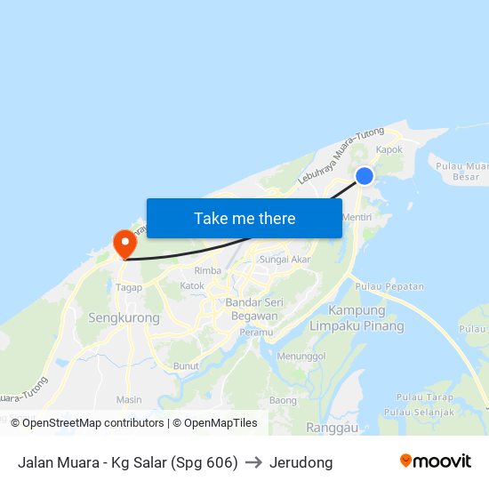 Jalan Muara - Kg Salar (Spg 606) to Jerudong map