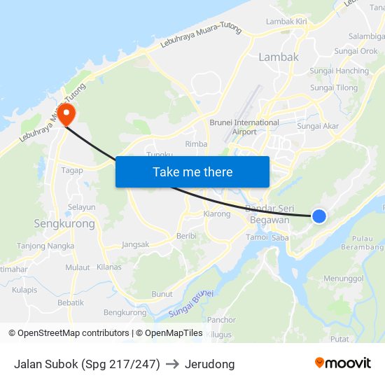 Jalan Subok (Spg 217/247) to Jerudong map