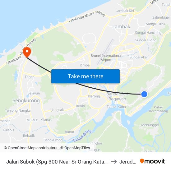 Jalan Subok (Spg 300 Near Sr Orang Kata Besar Imas) to Jerudong map