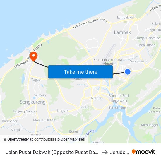 Jalan Pusat Dakwah (Opposite Pusat Dakwah) to Jerudong map