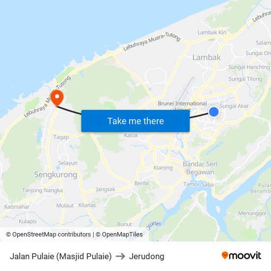 Jalan Pulaie (Masjid Pulaie) to Jerudong map