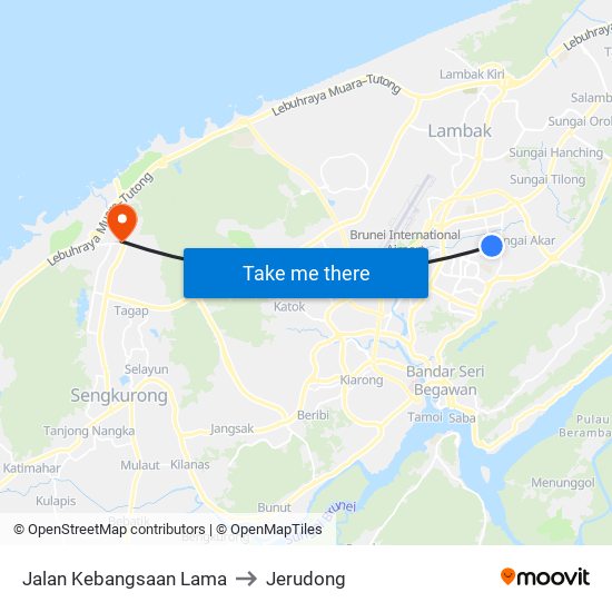 Jalan Kebangsaan Lama to Jerudong map