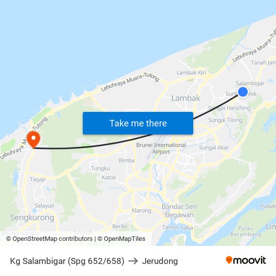 Kg Salambigar (Spg 652/658) to Jerudong map